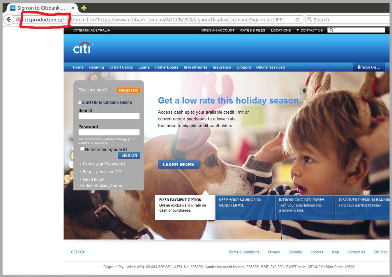 Citibank malicious email